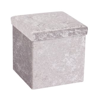 An Image of Foldable Cube Velvet Silver Silver