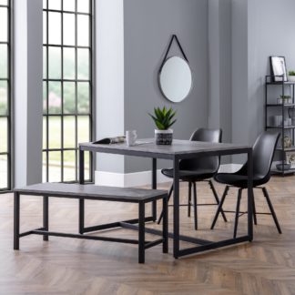 An Image of Staten Dining Bench Set and 2 Kari Chairs Black