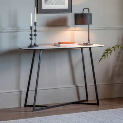 An Image of Milford Console Table, White Marble Effect White