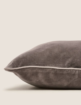 An Image of M&S Pure Cotton Velvet Cushion