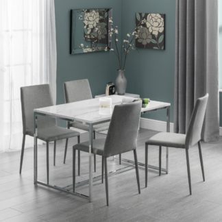 An Image of Scala Rectangular Dining Table with 4 Jazz Grey Chairs Silver
