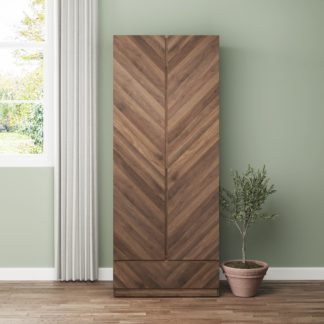 An Image of Taranto Double, 1 Drawer Wardrobe Royal Walnut Royal Walnut