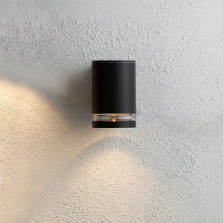 An Image of Lens Outdoor Down Wall Light - Anthracite