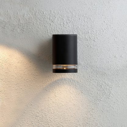 An Image of Lens Outdoor Down Wall Light - Anthracite
