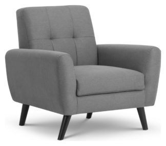 An Image of Julian Bowen Monza Fabric Armchair - Grey