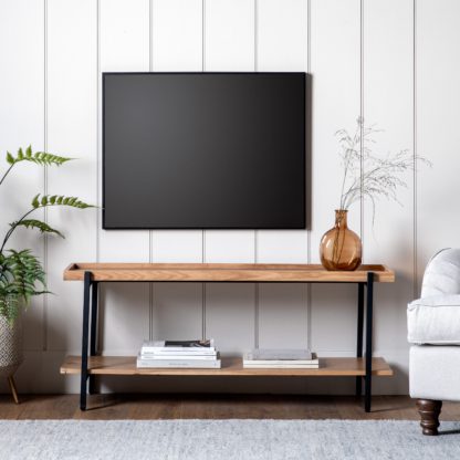 An Image of Newark TV Stand, Oak Effect Light Wood