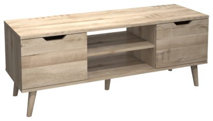 An Image of Sherwood 2 Door Corner TV Unit - Oak