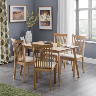 An Image of Boden Rectangular Oak Veneer Dining Table with 4 Ibsen Dining Chairs Oak