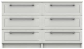 An Image of Hatfield 3+3 Drawer Chest - White Gloss
