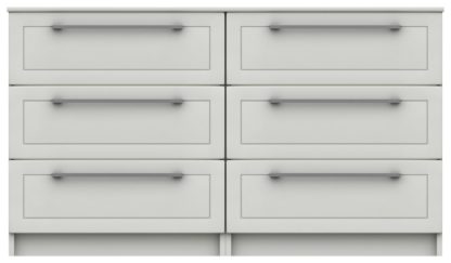 An Image of Hatfield 3+3 Drawer Chest - White Gloss