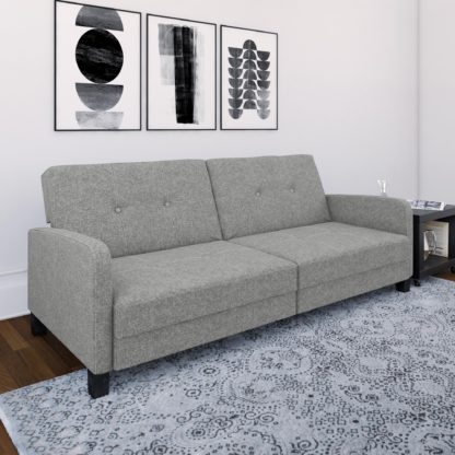 An Image of Boston Linen Sofa Bed Grey Grey