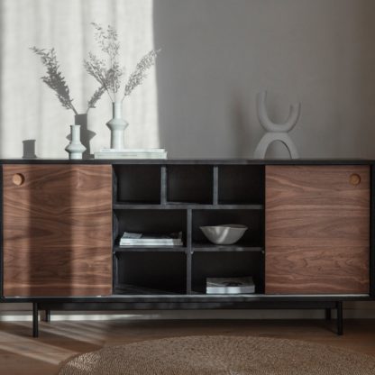 2e7a5853566c9d2f13f3db16aebc6cdbf4dd574f440fd3a22b779b3d707c3c1c.jpg An Image of Turlock Large Sideboard, Black Black