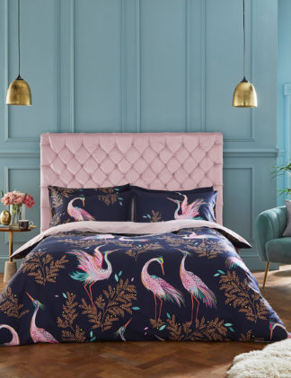 An Image of Sara Miller Pure Cotton Sateen Dancing Cranes Bedding Set