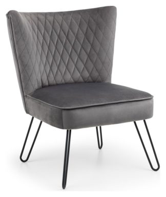 An Image of Julian Bowen Lisbon Fabric Chair - Grey