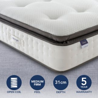 An Image of Silentnight Geltex Miracoil Pillow Top Mattress White