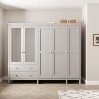 An Image of Lynton Grey 5 Door Wardrobe Grey