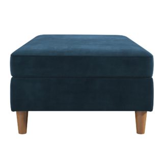 An Image of Hartford Chenille Storage Ottoman Blue