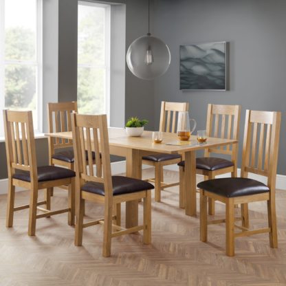 An Image of Astoria Flip Top Dining Table with 6 Chairs Light Oak