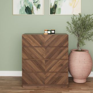 An Image of Taranto 4 Drawer Chest Royal Walnut Royal Walnut