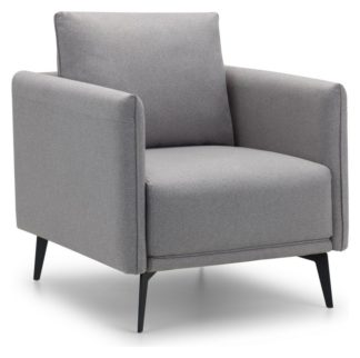 An Image of Julian Bowen Rohe Fabric Armchair - Grey