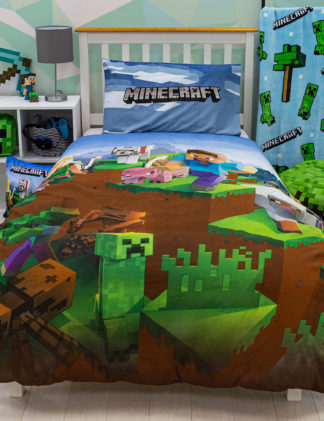 An Image of M&S Cotton Blend Minecraft™ Bedding Set