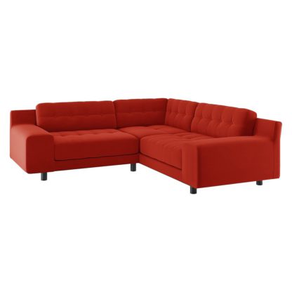 An Image of Habitat Hendricks Left Corner Velvet sofa - Orange