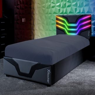 An Image of X Rocker Cosmos RGB Neo Motion LED Gaming Bed in a Box Black