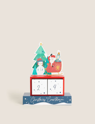 An Image of M&S Wooden Christmas Countdown Decoration