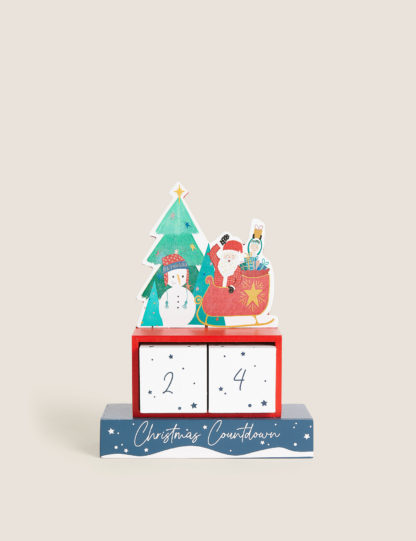 An Image of M&S Wooden Christmas Countdown Decoration