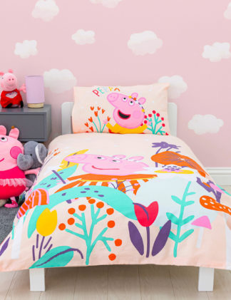 An Image of M&S Cotton Blend Peppa Pig™ Toddler Bedding Set