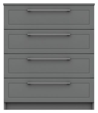 An Image of Hatfield 4 Drawer Chest - Dark Grey Gloss