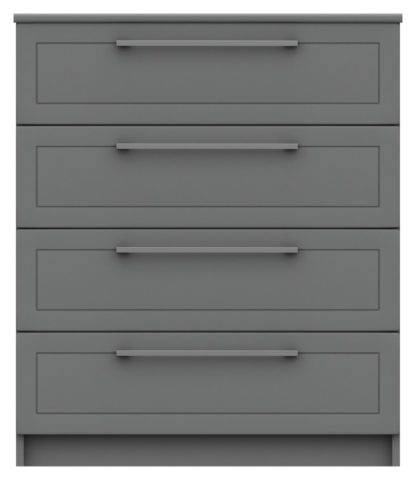 An Image of Hatfield 4 Drawer Chest - Dark Grey Gloss