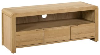 An Image of Julian Bowen Curve 3 Drawer TV Unit - Oak