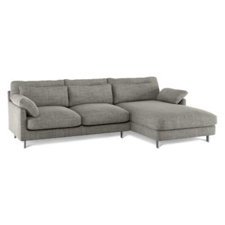 An Image of Habitat Cuscino Right Corner Fabric Chaise - Black and White
