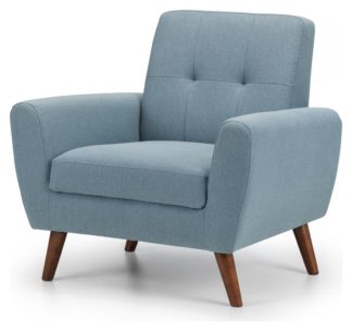 An Image of Julian Bowen Monza Fabric Armchair - Blue