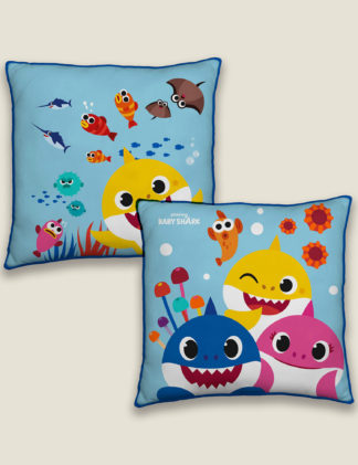 An Image of M&S Baby Shark Rainbow Square Cushion
