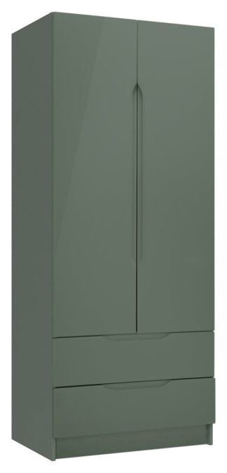 An Image of Legato 2 Door 2 Drawers Wardrobe - Green