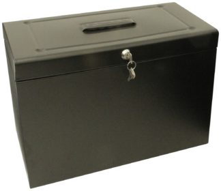 An Image of Cathedral Foolscap Metal Box File - Black