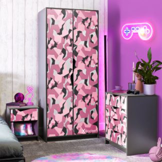 An Image of X Rocker Hideout Gaming Bedroom Furniture Set Pink