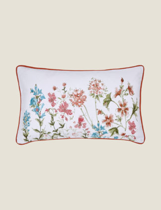An Image of Laura Ashley Pure Cotton Wild Meadow Bolster Cushion