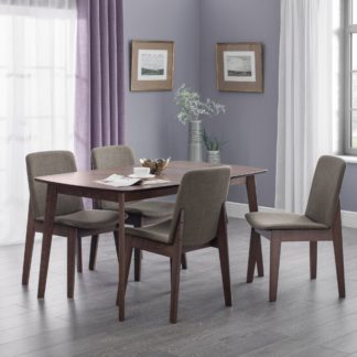 An Image of Kensington Extendable Dining Table with 4 Chairs Walnut (Brown)