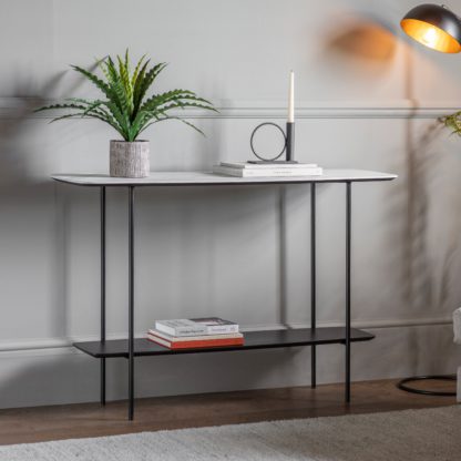 An Image of Fairfield Console Table, Marble Effect Black