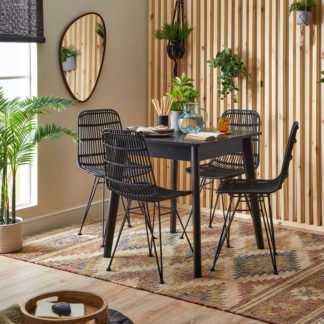 An Image of Aster Dining Table with Pax Chairs Black