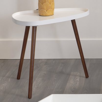 An Image of Pacific Clarice Pine Wood Side Table Black