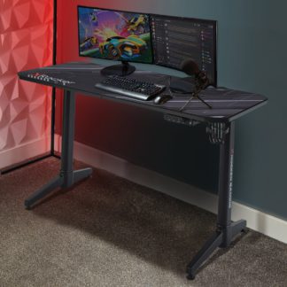 An Image of X Rocker Stratos Dual Motor Height Adjustable Gaming Desk Black