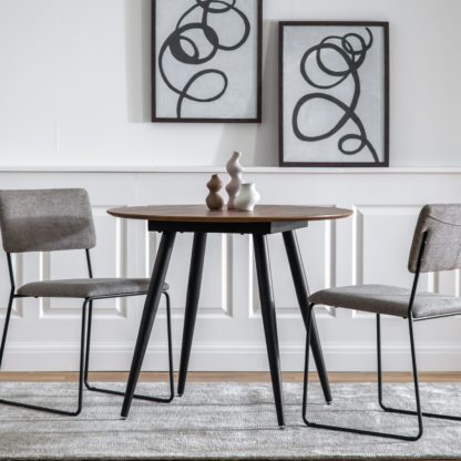 An Image of Newport Round Dining Table Black