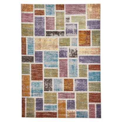 An Image of 16th Avenue 37A MultiColoured Rug Blue, Purple and Brown