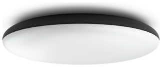 An Image of Philips Hue Cher Flush to Ceiling Light - Black