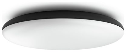 An Image of Philips Hue Cher Flush to Ceiling Light - Black