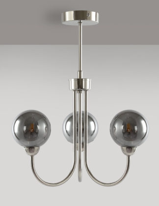 An Image of M&S Metal Globe 3 Light Ceiling Light